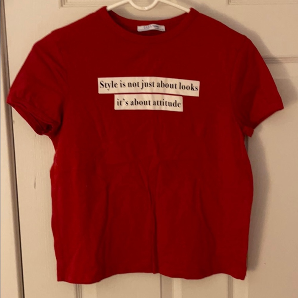 Used Zara Red T-Shirt - “style is not about looks”